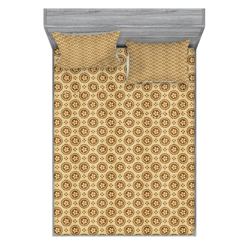 Microfiber Floral Sheet Set, Full Sheet Set with Fitted Sheet