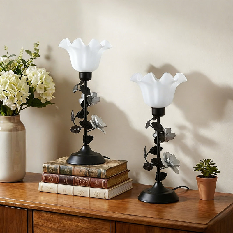 Ensemble de 2 lampes de table 17,72 "Vintage Floral