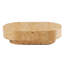 Table basse ovale en bois massif de 43,7 po avec piédestal robuste en bois massif de style Mid-Century pour salon-1344530620