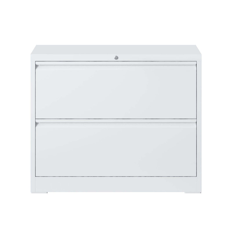 Lateral File Cabinet 2 Drawer, 35.4 Inch Wide Metal Filing Cabinet For Home Office, Locking File Cabinet With Anti-Tip Interlock, Heavy Duty Steel Storage For Letter/Legal/A4 Files, Sideboard