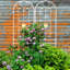 Treillis de jardin en métal 86,7 po x 19,7 po, support de plantation d'extérieur antirouille 86,7 po x 19,7 po blanc crème antirouille