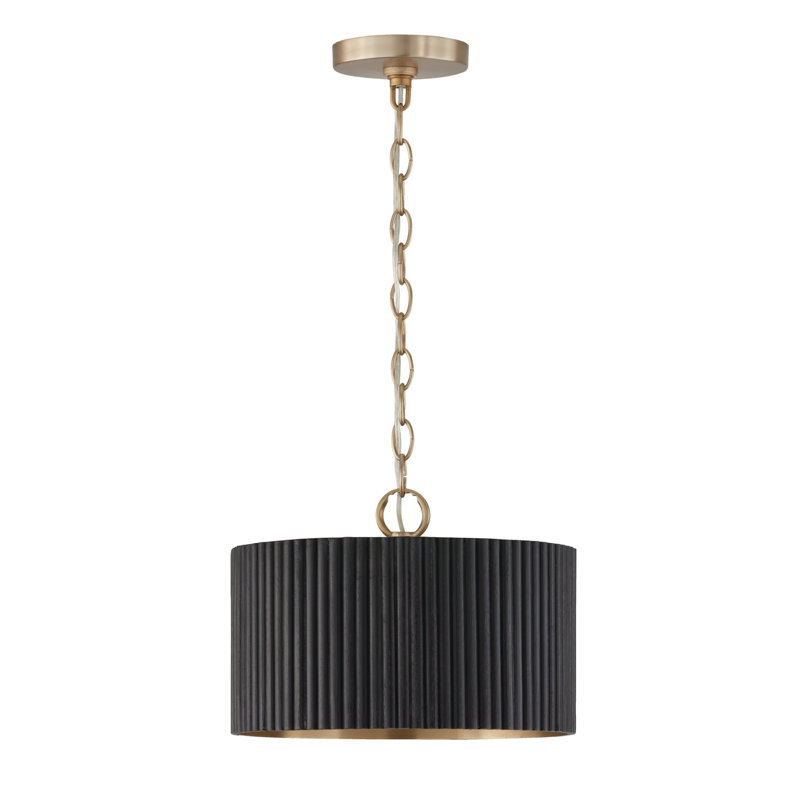 Donovan 1 - Light Drum Pendant, Black