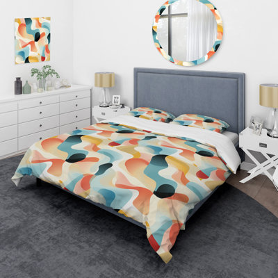 Minimalist Abstraction V - Geometric Duvet Cover Set - Microfiber Polyester