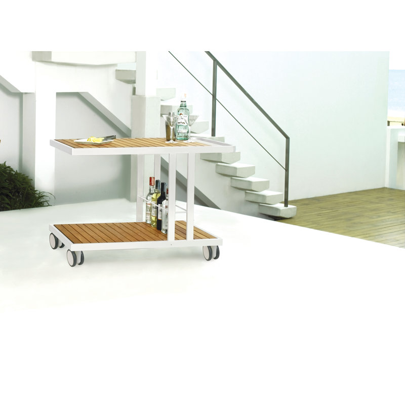 Chariot de service Grace, Blanc aluminium