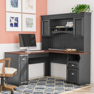 Ozro 60W L-Shape Executive Desk with Hutch