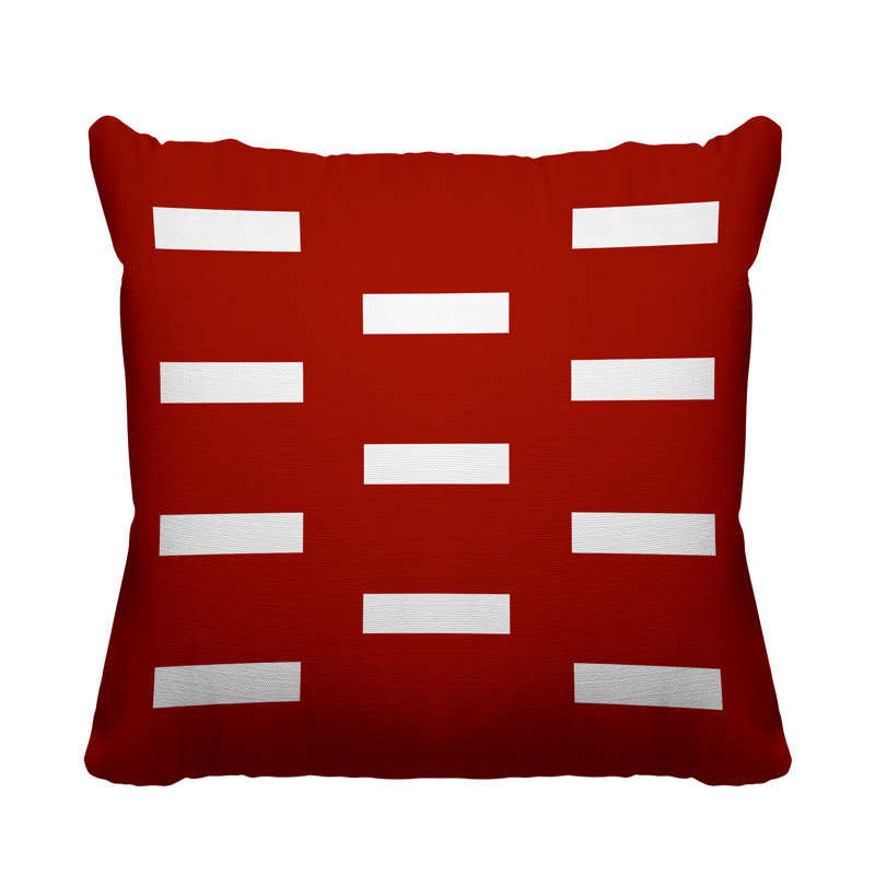 Coussin décoratif intérieur / extérieur Luella, L 15 po x H 15 po, Rouge