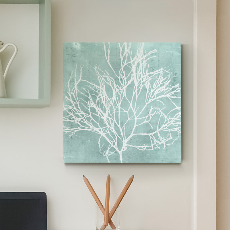 «Seaweed on Aqua II», reproduction d'art sur toile tendue, H 24 po x l 24 po x P 1 po