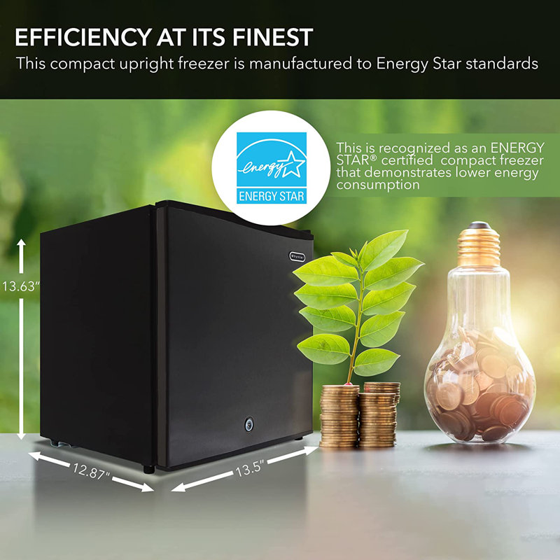 Energy Star 1.1 Cubic Feet Freezer with Adjustable Temperature Controls, Black