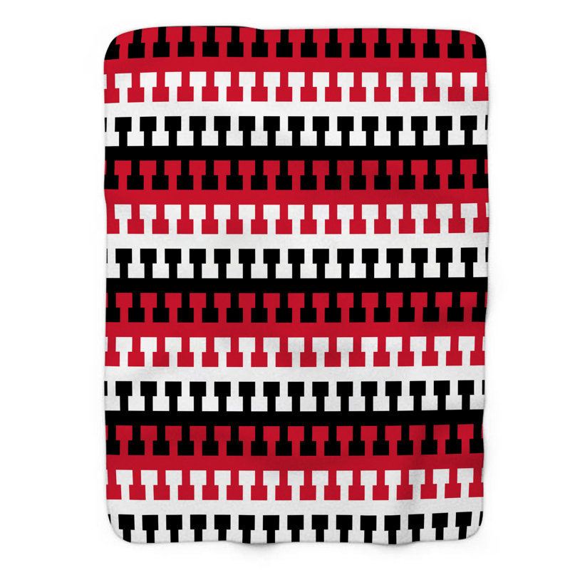 Couverture sherpa 1 pièce Crimson foncé 0141, L 50 po x L 60 po