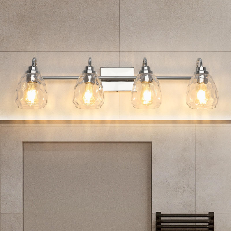 Luminaires de salle de bain en verre Luminaires de salle de bain chromés, 4