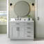Meuble-lavabo simple en bois massif 42 po Tidworth avec plateau en quartz Carrara de 1,5 po-626085667-668100341-668100339