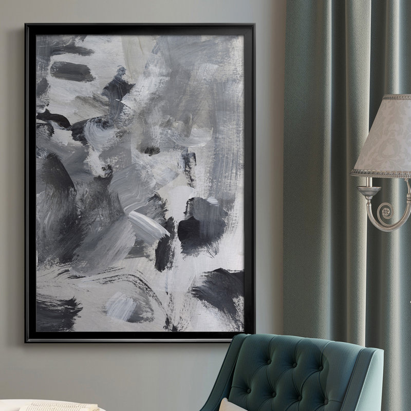 «Black & White Mix II», reproduction sur toile encadrée, H 42,5 po x l 30,5 po x P 1 po, Cadre noir