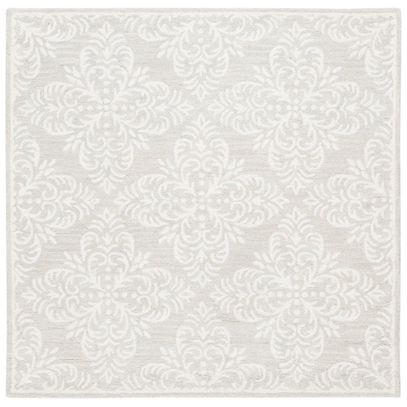 Roselyn Hand Tufted Wool Geometric Rug, Square 5'