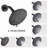 Tub & Shower Faucet,Single Handle Tub Spout and 5-functions Shower Head Set
