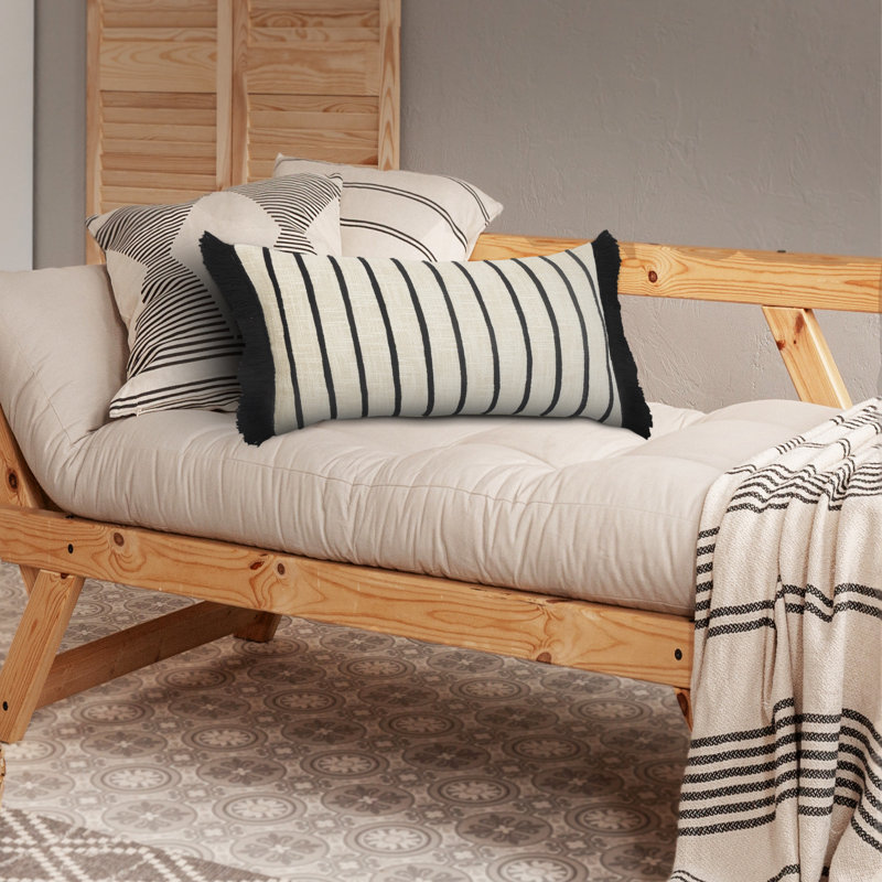 Hand Woven Stripe Cotton Throw Pillow Cover