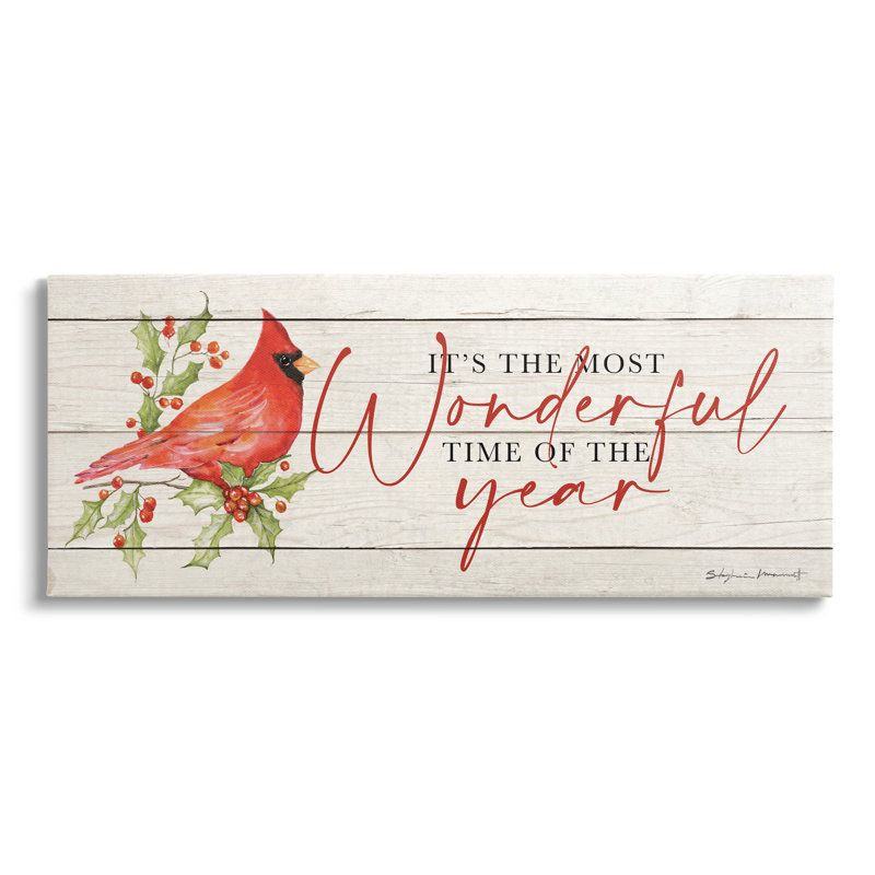 «Most Wonderful Time Cardinal», impression sur toile tendue, H 10 po x l 24 po x P 1,5 po