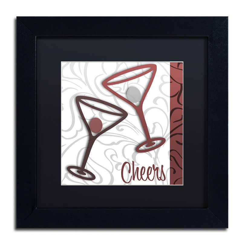 Jadaya «Cheers II», impression encadrée, H 11 po x l 11 po, Noir, Toile avec cadre noir