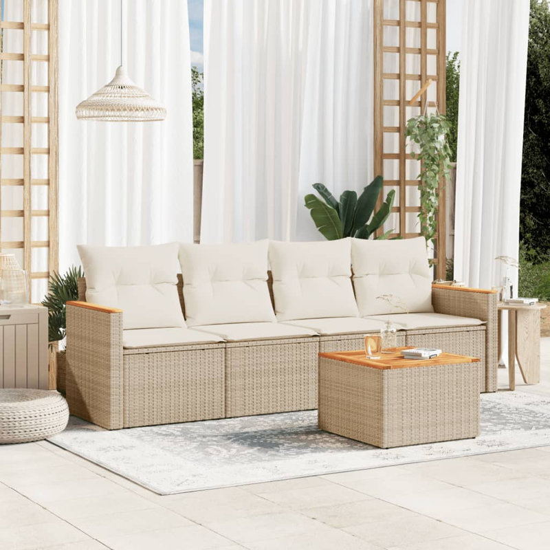 Ensemble de canapé de jardin modulaire en rotin PE 5 pièces Vidaxl