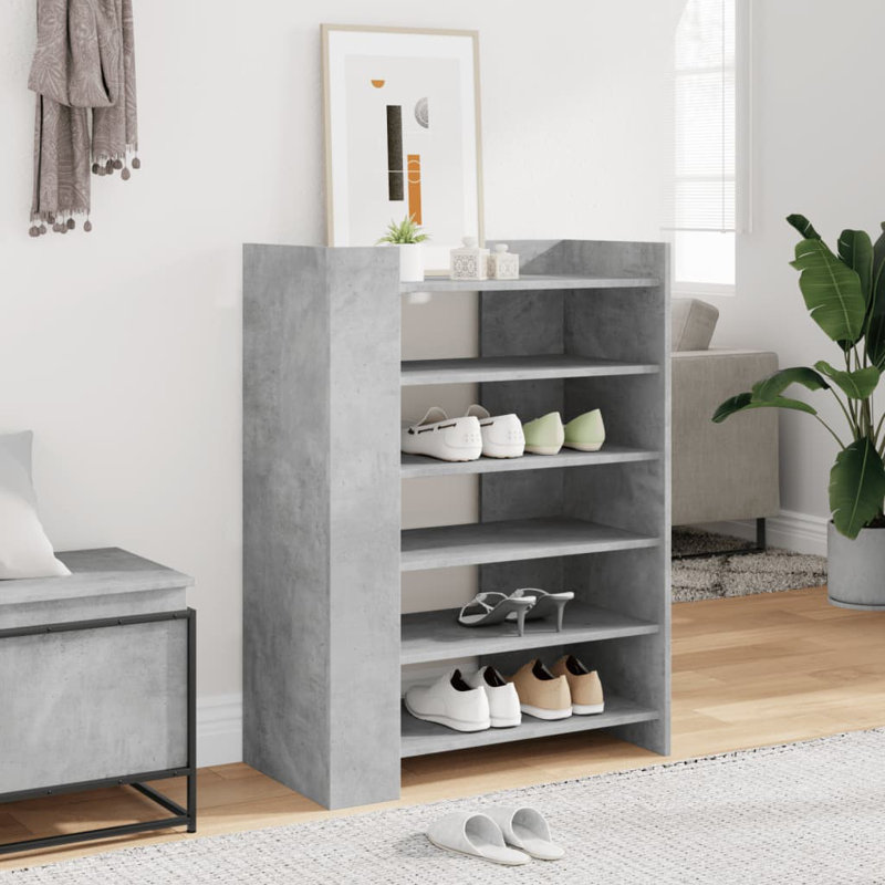 Shoe Cabinet 74.5X37.5X100 Cm Engineered Wood, Concrete Grey