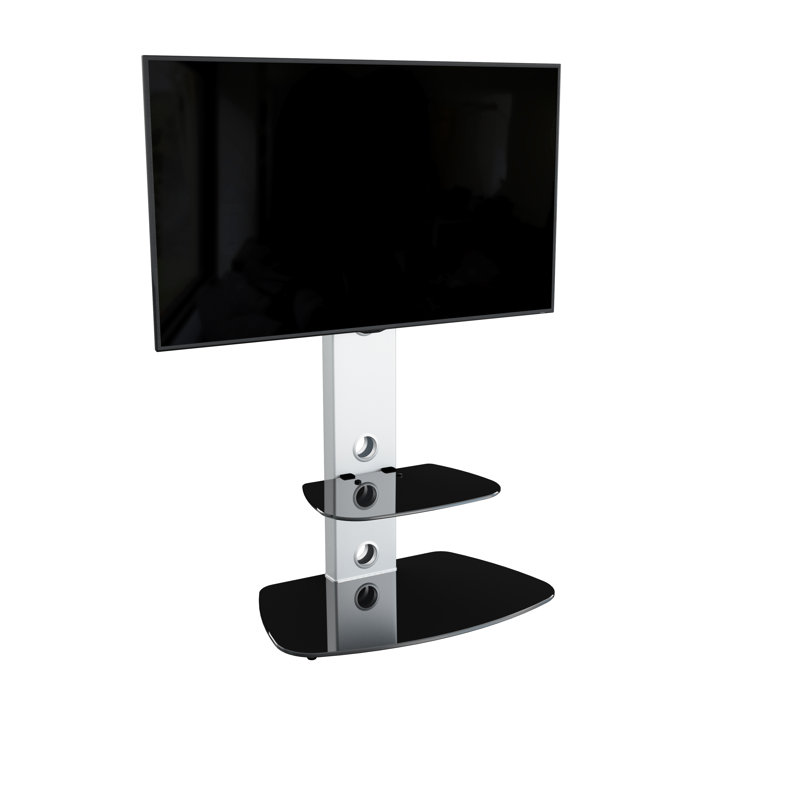 Sissinnguaq TV Stand for TVs up to 65", Silver/Black