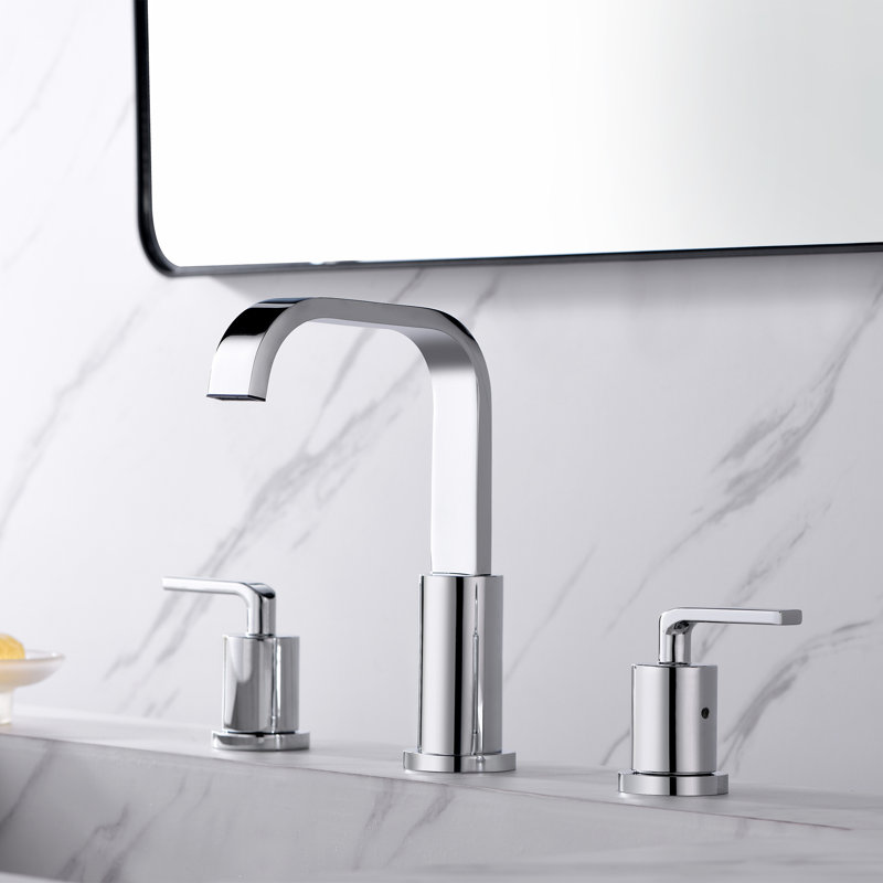 8 in. Widespread 2-Handle Bathroom Vanity Sink Faucet with Pop-Up Drain, Chrome