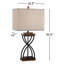 Lampe de table 1 lumière en métal et polyrésine avec abat-jour en tissu Bryshaun