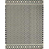 Zigzag Wool Chevron Area Rug in Black/Yellow