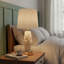 Lampe de table imprimée en 3D à deux lumières avec base illuminée et abat-jour en tissu, lampe de nuit à DEL rechargeable à double lumière, lampe de chevet sans fil portable pour le décor de la chambre à coucher