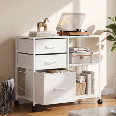 Kaylianna 29.6'' W File Cabinet, Mobile Filing Cabinet With Shelves and Storage Drawers, Home Office Filing Cabinets for A4/Letter/Legal, Printer Cabinet