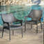 Gris Pe 4 - Chaise pour les repas en plein air et la détente de style moderne, en fer, empilable, facile à nettoyer, avec fauteuil empilable Mirage Garden