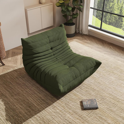 Fauteuil à billes, fauteuil à billes surdimensionné pour le salon, chauffeuse pour adultes avec rembourrage en mousse à mémoire de forme, grand canapé d'appoint pour jouer, lire, se détendre, aucun assemblage requis. (Vert)