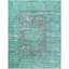 Tapis unique sarcelle en laine noué à la main de style années 1970 de 9 pi 7 po x 12 pi 5 po Jahon