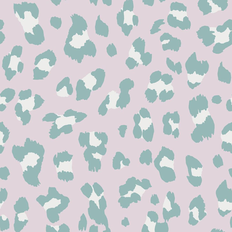 Envy Big Cat Leopard Print Wallpaper, Blue