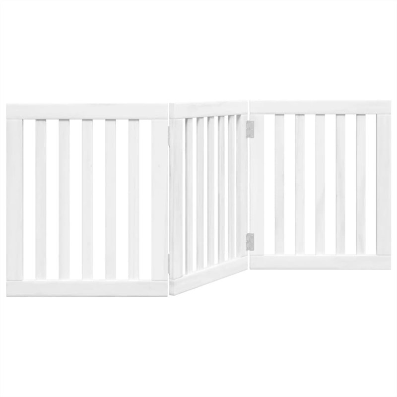 Archie & Oscar Dog Gate Foldable 3 Panels White 150 Cm Poplar Wood, 60cm H x 150cm W x 2cm D, White