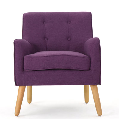 Mid - Century Modern ARM CHAIR With Extra Cushioning, Vintage Wooden Legs, And Classic Silhouette, Ideal For Any Home Decor.