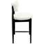 De 2 tabourets de comptoir modernes de style Mid-Century avec siège bouclé noir et confortable, bois d'hévéa, dossier ouvert incurvé, pour plusieurs espaces de vie en mousse haute densité, bouclé, fabrication en bois,-76548569