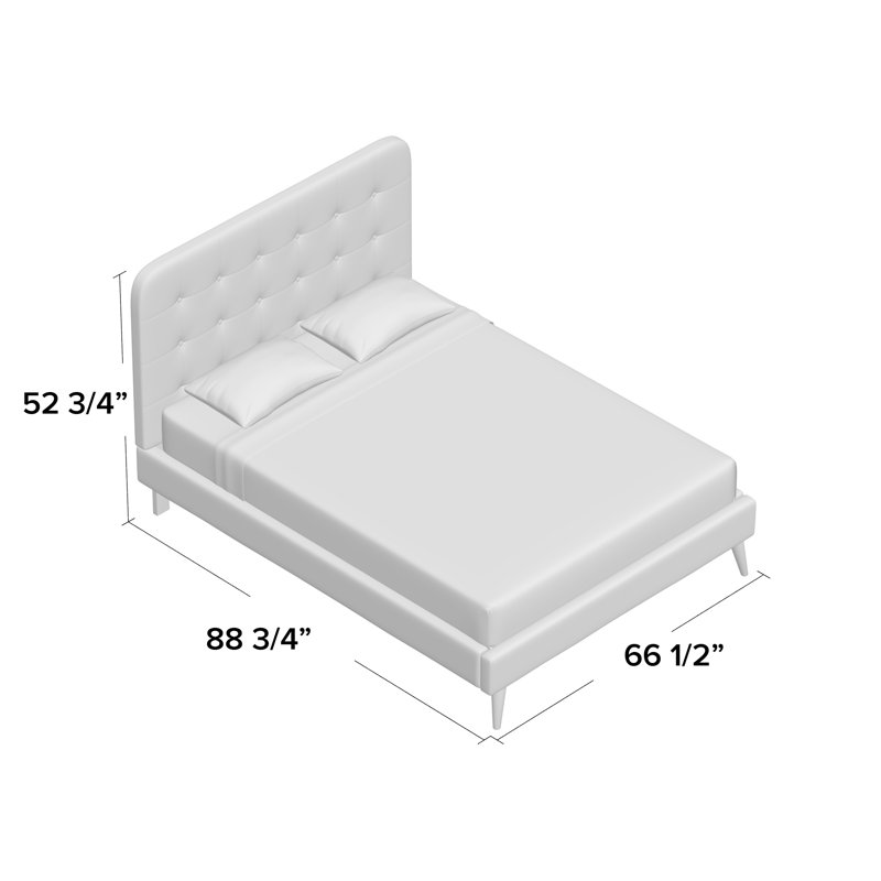 Upholstered Standard Bed, Gray