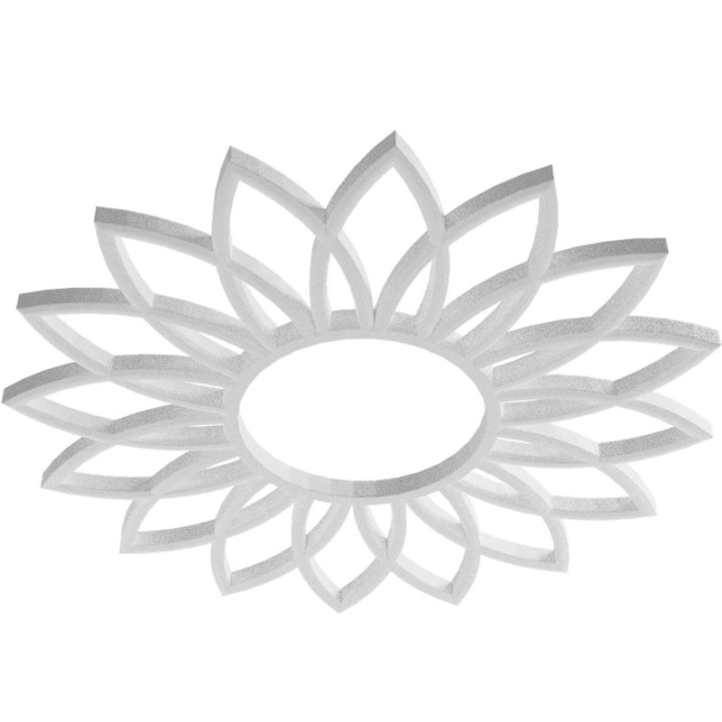 Médaillon de plafond 24 po x 24 po x 8 3/8 po x P 3/4 po Daisy, H 24 po x l 24 po x P 0,75 po, Inachevé
