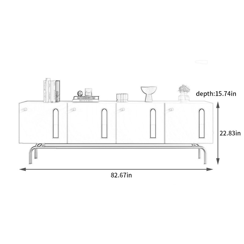 Cream style simple modern TV cabinet