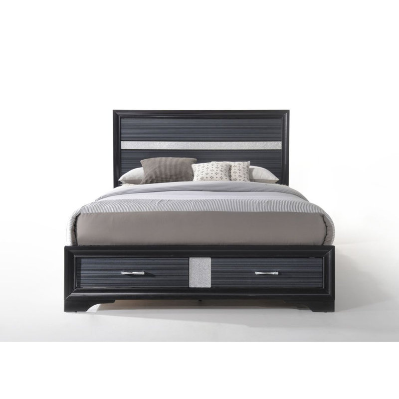 Bed Frame With Headboard, Gray