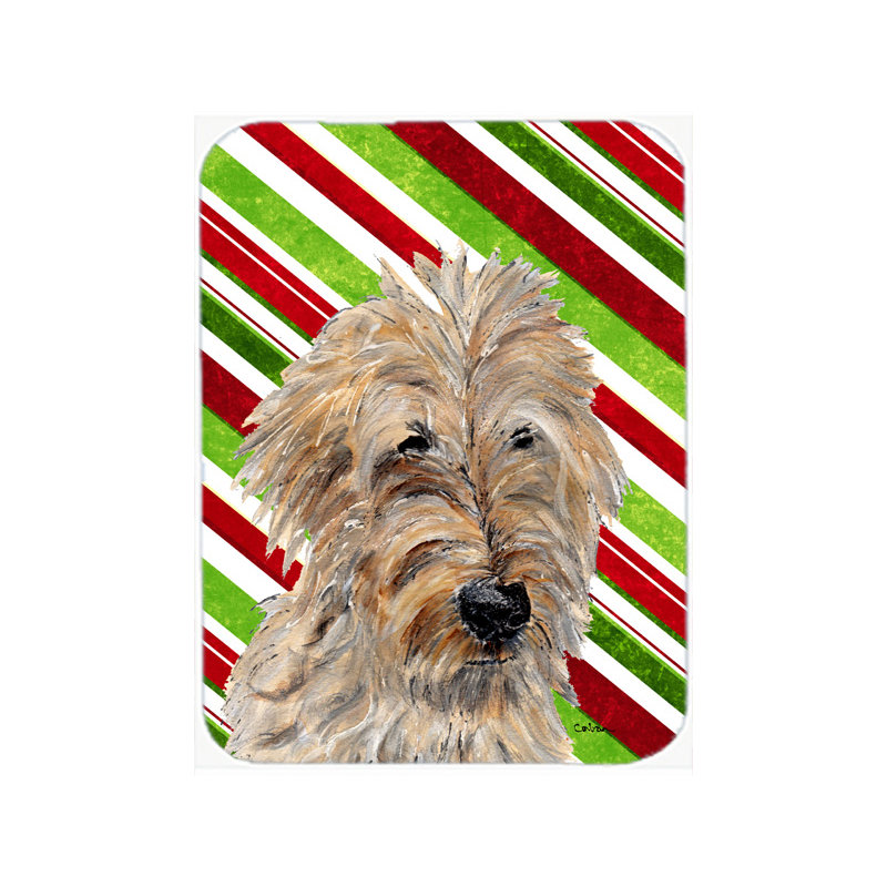Planche à découper en verre de canne à sucre de noël 2 caroline Goldendoodle
