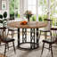 Round Unfinished Metal Base Dining Table-2070197330
