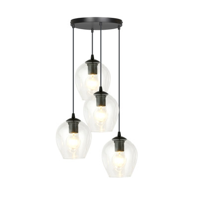 Cadi-Grace 4 - Light Black Cluster Pendant