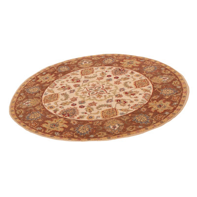 Tapis crème noué à la main One Of Kind Jamshidpour 6 pi 1 po x 6 pi 1 po