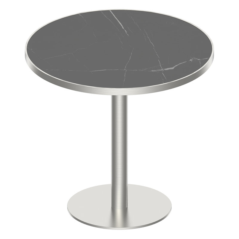 Round Modern Dinning Table 31.5 Inches Bistro Table Tulip Table With Faux Marble Top,Easy Assemble,Sturdy Metal Frame Diameter