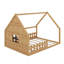 Lit double en bois avec fenêtre et clôture-1269254900