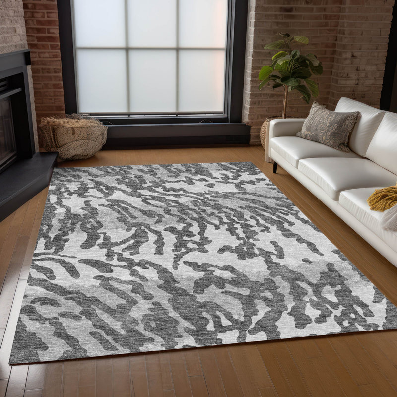  Malek Indoor/Outdoor Area Rug with Non-Slip Backing, Rectangle 9' x 12'