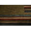 Tapis vert olive de style Gabbeh 3 x 6 avec bordure rayée
