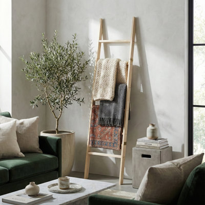 Lemi 6-Tier Solid Wood Blanket Ladder Shelf