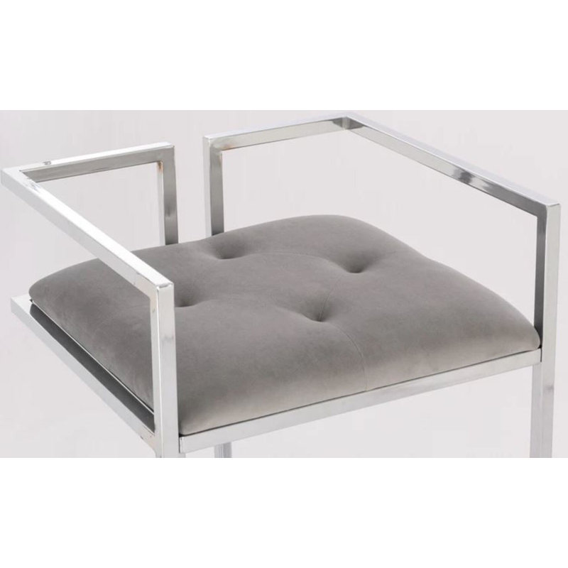 Tabouret Bogota, Argent argent, Gris clair